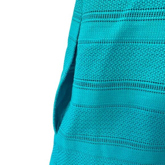 New TRINA TURK Sleeveless V-neck Front Zipper Teal Dress | 4 - Picture 4 of 6